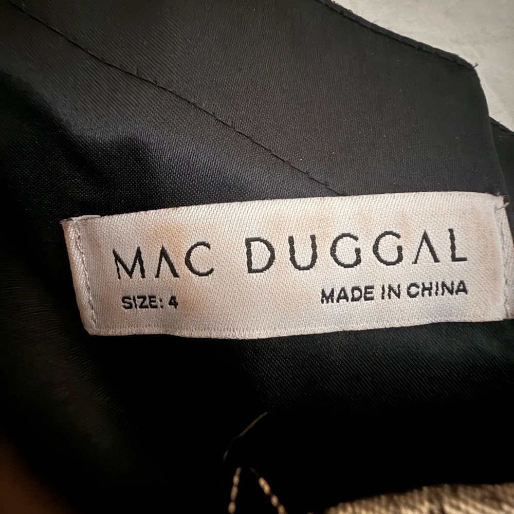 Mac Duggal Gold One Shoulder Dress - Picture 6 of 8